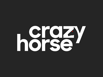 Crazy Horse animal bold brand identity branding horse horse logo logo logo design logotype minimal negative space logo simple typographic logo typography wordmark