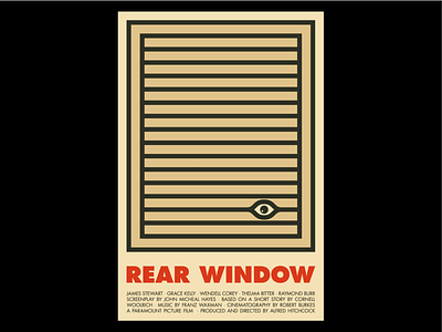 Rear Window poster design cinema eye film film poster hitchcock illustration lines minimal movie movie art movie poster poster poster art poster design simple typography vintage