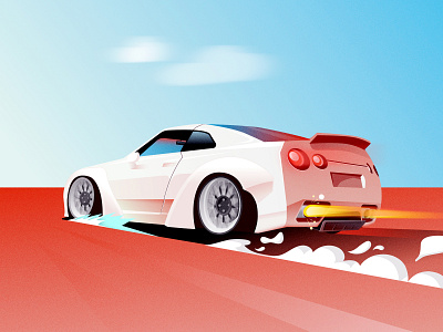 Drift car drift gtr illustration