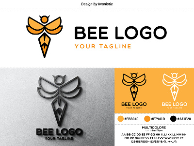 BEE Logo Design #iwanistic bee beelogo iwanistic logodesign logodesigner yellow