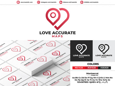 Love Accurate Logo Design #iwanistic accurate graphicdesign heart iwanistic logodesign love maps pin pinned red
