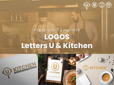 Letters U & Kitchen Logo Pack chef logo design food logo graphicdesign illustrator iwanistic kitchen logo letters u logo logo logodesign photoshop u logo
