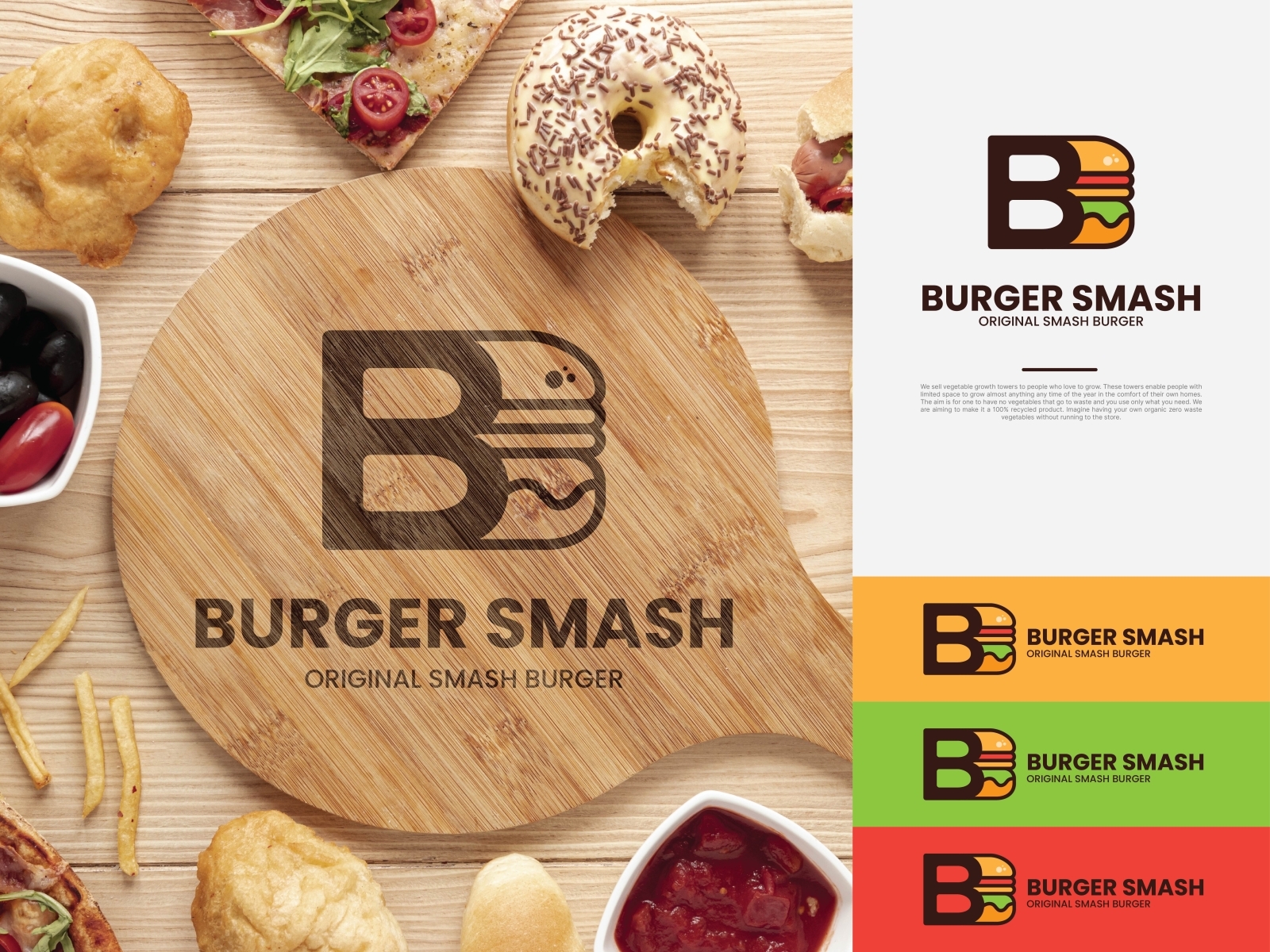 Letters B Burger Logo By Iwanistic On Dribbble