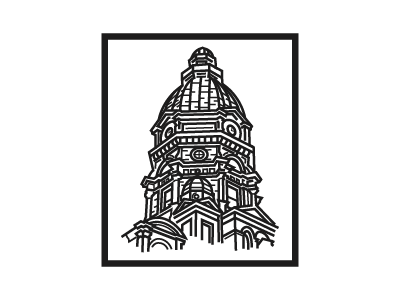 Vigo County Courthouse Illustration bold bold lines illustration illustrator line art lines minimal pen tool poste poster design thick thick lines
