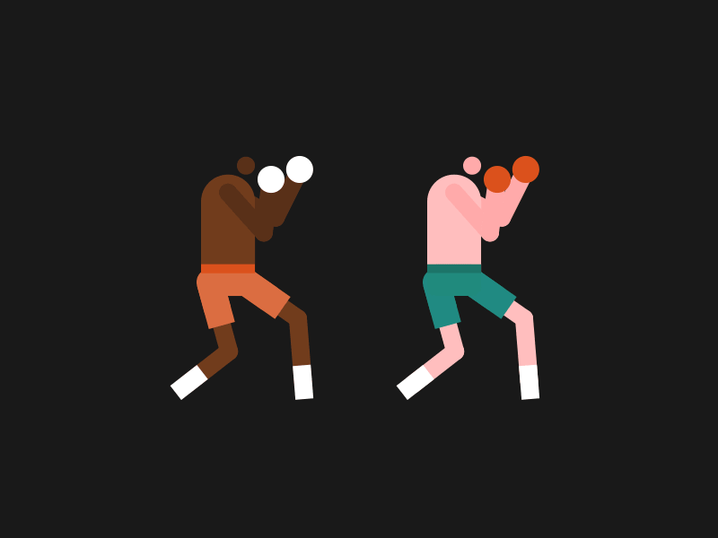 Fighters WIP animation boxing illustration martial arts minimal motion otl aicher