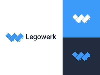 Legowerk logo blue branding lego logo