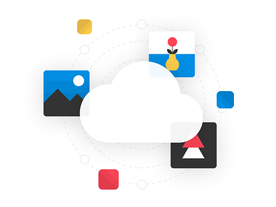 Smart cloud storage design figma illustration web