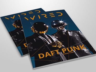 Wired Cover Magazine Concept with Daft Punk africa daftpunk gold goldart magazine magazine cover magazine design music art music artwork music band robot south africa wired magzine