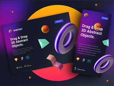 3D Abstract Web UI Design