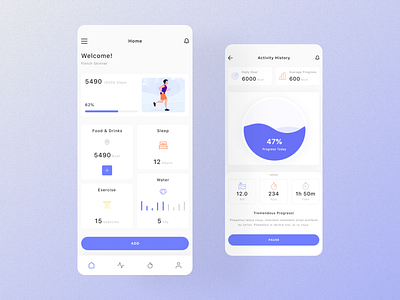 Fitcare - Mobile UI Design app design doctor ui fit fitness ui health medical ui ui ux