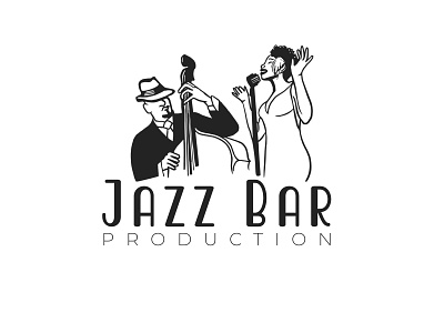 Jazz Bar logo adobe illustrator bar caricature classic design graphic hand drawn illustration jazz logo music production retro sketch vector