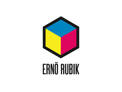 Rubik's Cube colours design letter logo logo design minimal minimalism minimalist simple typography