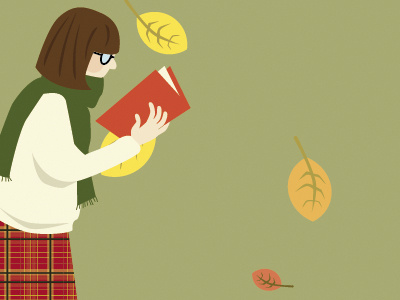 Wallpaper - Autumn books illustration wallpaper