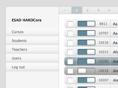 ESAD Core blue css gray interface rails shades