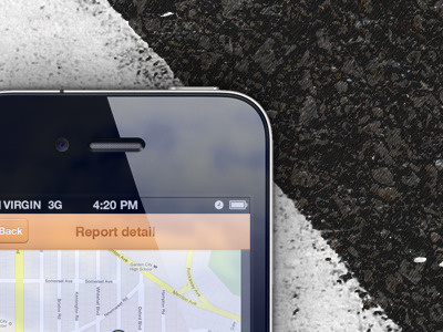 Gowapp Homepage glare iphone iphone app road tarmac traffic