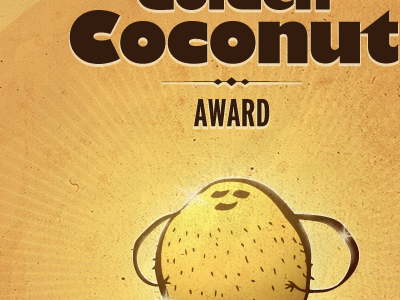 The Golden Coconut Award brown coconut golden illustration yellow