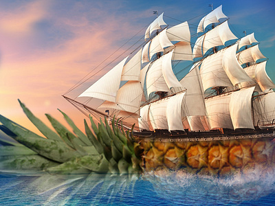 Pineapple cruise adobe banner character cruis design graphic graphicdesign illustration inspiration instagram photoshop pineapple post