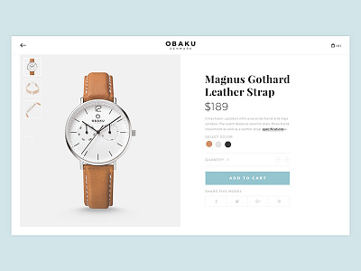 Obaku, Product page