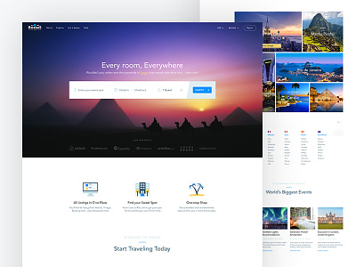 All The Rooms - Home Page Redesign accommodation bk booking home landing page place real estate room tenant travel ui ux