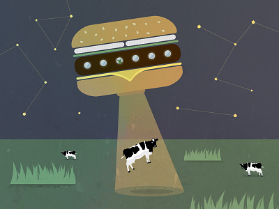 Burgerliens burger funny illustration textures