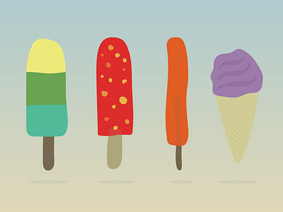 Ice-cream (99 days till summer) flat ice cream illustration project summer vector