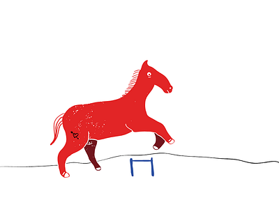 Horse horse illustration riso tattoo