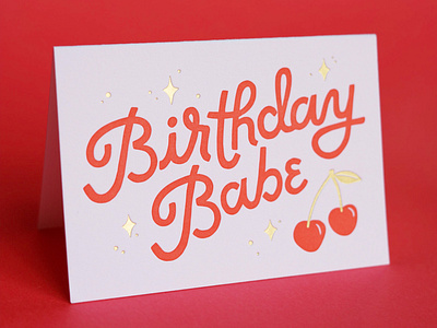 Birthday Babe Letterpress and Gold Foil Greeting Card
