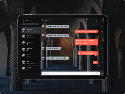 DailyUI 013 2021 design app design chat daily dailyui dailyuichallenge elonmusk message messaging tablet ui