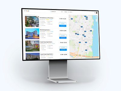 Google Apartments apartments features google home listings search results ui ux web design