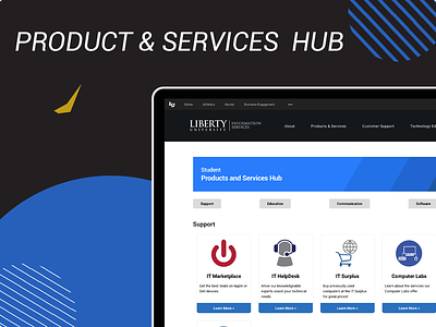 Product and Services Hub - Liberty University app store design product hub products ui