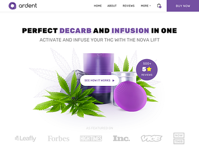 Home Page Redesign Sample - ardentcannabis.com branding cannabis debut debutshot design ecommerce marijuana reviews ui ux web wordpress