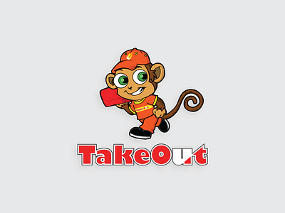 TakeOut Logo Online Delivery Business 3d modeling design graphic design illustration label logo logo design product design product modeling vector