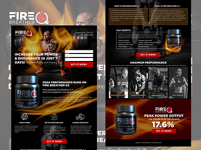 Fire Breather Muscle Supplement landing page design web design
