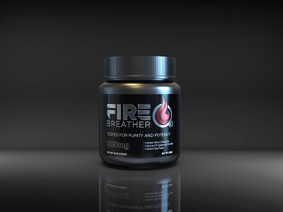 Fire Breather O2 Product Modeling Rendered Bottle
