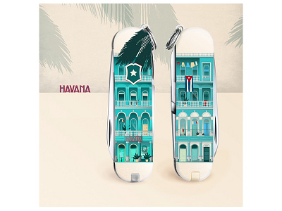 Havana beach cuba graphic design havana havanas street illustration pocket knife product design travell