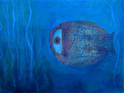 Blue Fish Illustration adobe photoshop children book illustration fish illustration river swiming fish water