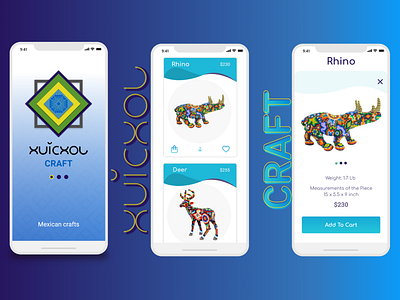 Huichol crafts mobile ui