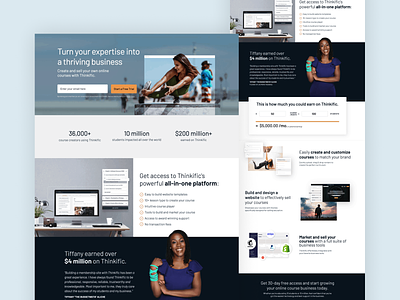 Thinkific - Start Now Page design ui webdesign