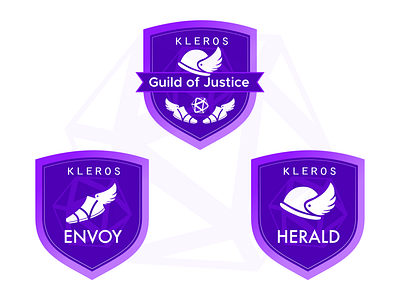 Kleros Guild of Justice badges badges blockchain branding design icon logo vector