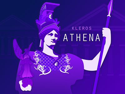 Kleros Athena illustration blockchain decentralized app design illustration ui