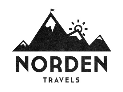 Norden Logo graphic identity logo minimalist monochrome mountains texture travel typography