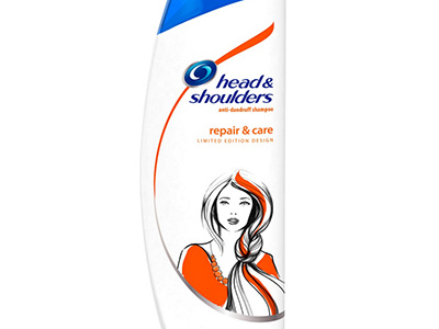 Head & Shoulders Limited Edition Shampoo Bottle hand drawing illustration packaging design vector illustration