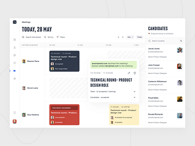 Schedule Dashboard for interviewers dashboard interview meeting schedule ui