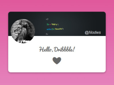 Hello Dribbble! card profile ui