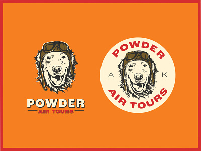 Powder Air Tours air airplane alaska branding bush bush pilot concept design girdwood illustration logo pilot tours typography vector