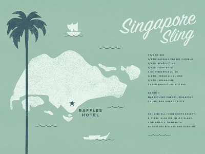 Singapore Sling Recipe design illustration vector
