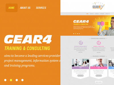 Main Gear4 Website Interface business computing consulting erp gear4 interface management mobile orange pmp template training