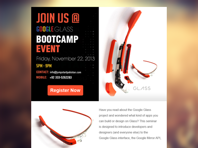 Google Glass Newsletter bootcamp event glass google join newsletter register session us