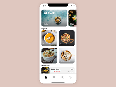 Restaurant App Home Concept app food food ordering ios menu ordering restaurant