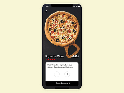 Restaurant App Ordering Screen Concept